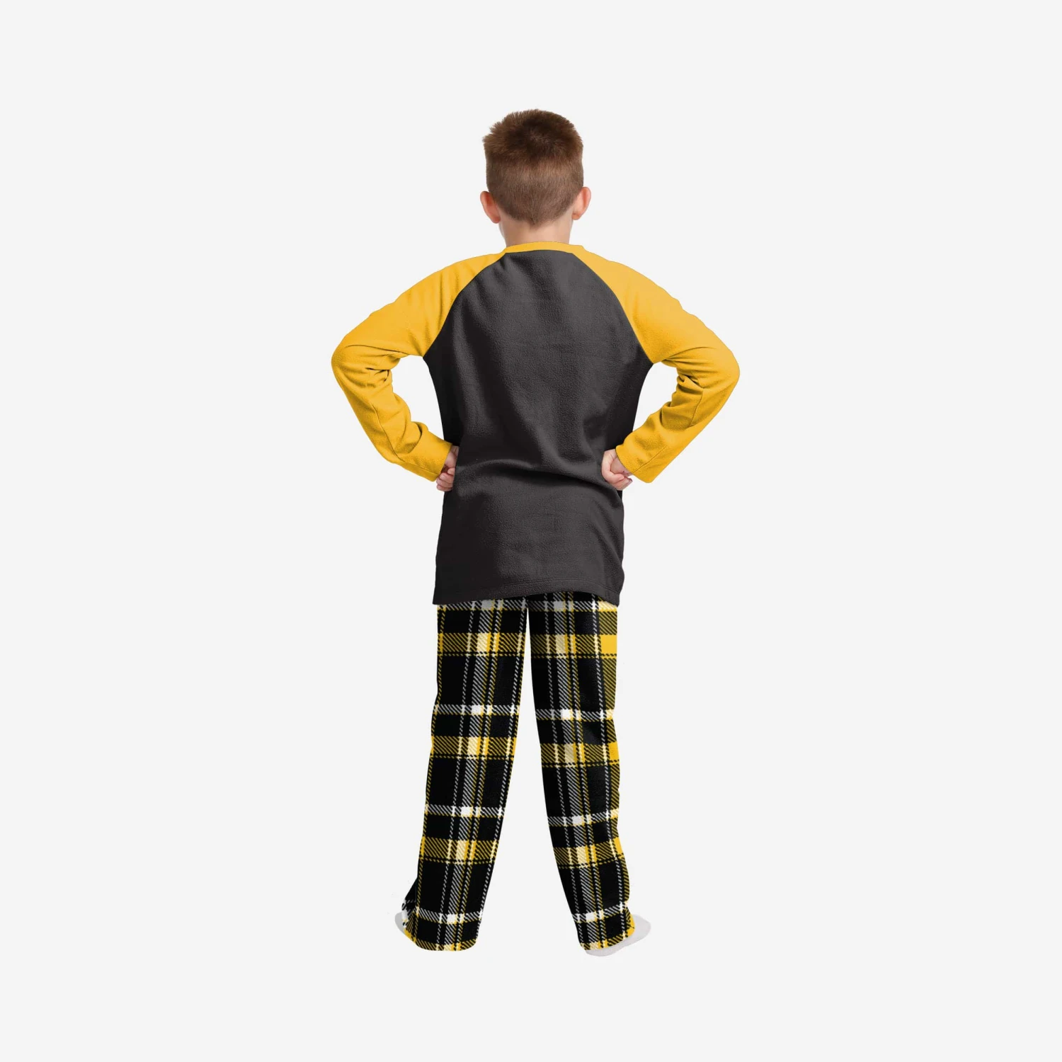 FOCO Pittsburgh Steelers Youth Plaid Family Holiday Pajamas 4 FOCO Pittsburgh Steelers Youth Plaid Family Holiday Pajamas - Image 2