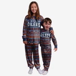 FOCO Edmonton Oilers Youth Family Holiday Pajamas