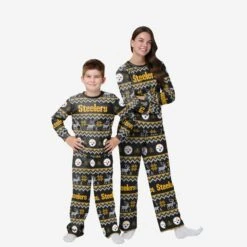 FOCO Pittsburgh Steelers Youth Ugly Pattern Family Holiday Pajamas
