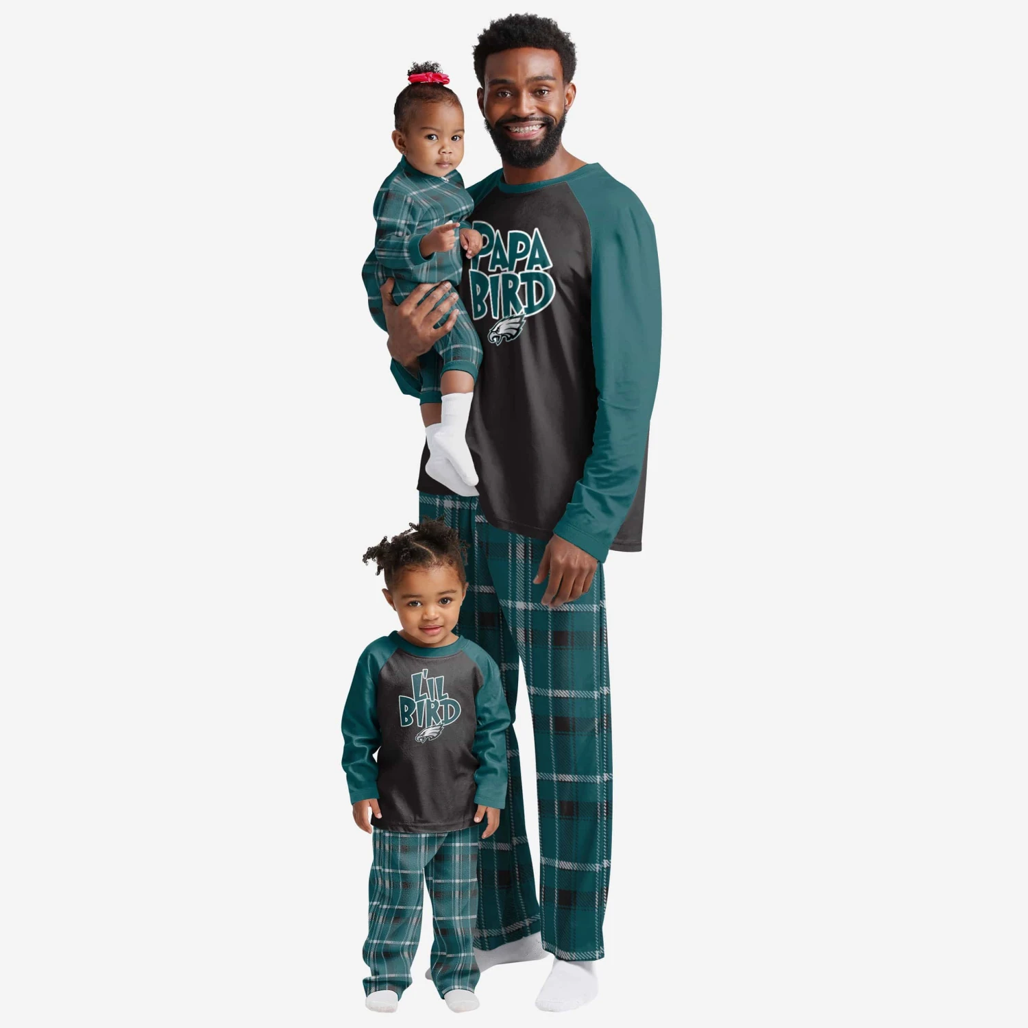 FOCO Philadelphia Eagles Infant Plaid Family Holiday Pajamas 4 FOCO Philadelphia Eagles Infant Plaid Family Holiday Pajamas - Image 2