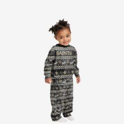 FOCO New Orleans Saints Toddler Ugly Pattern Family Holiday Pajamas