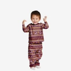 FOCO Washington Commanders Toddler Ugly Pattern Family Holiday Pajamas