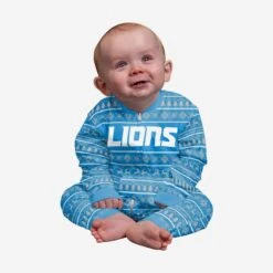 FOCO Detroit Lions Infant Family Holiday Pajamas