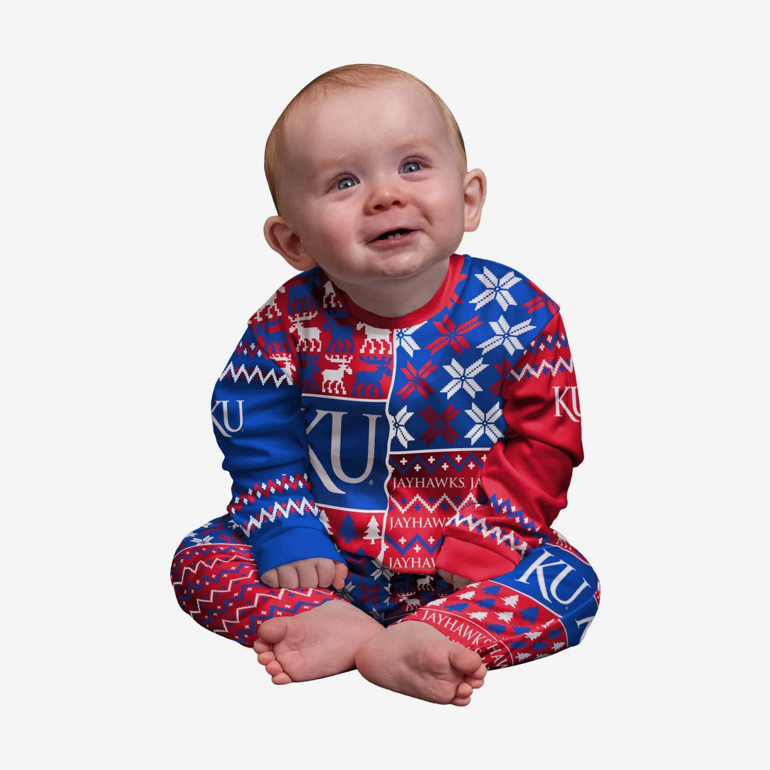 FOCO Kansas Jayhawks Infant Busy Block Family Holiday Pajamas 3 FOCO Kansas Jayhawks Infant Busy Block Family Holiday Pajamas
