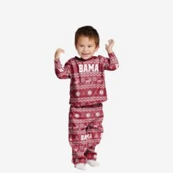 FOCO Alabama Crimson Tide Toddler Ugly Pattern Family Holiday Pajamas
