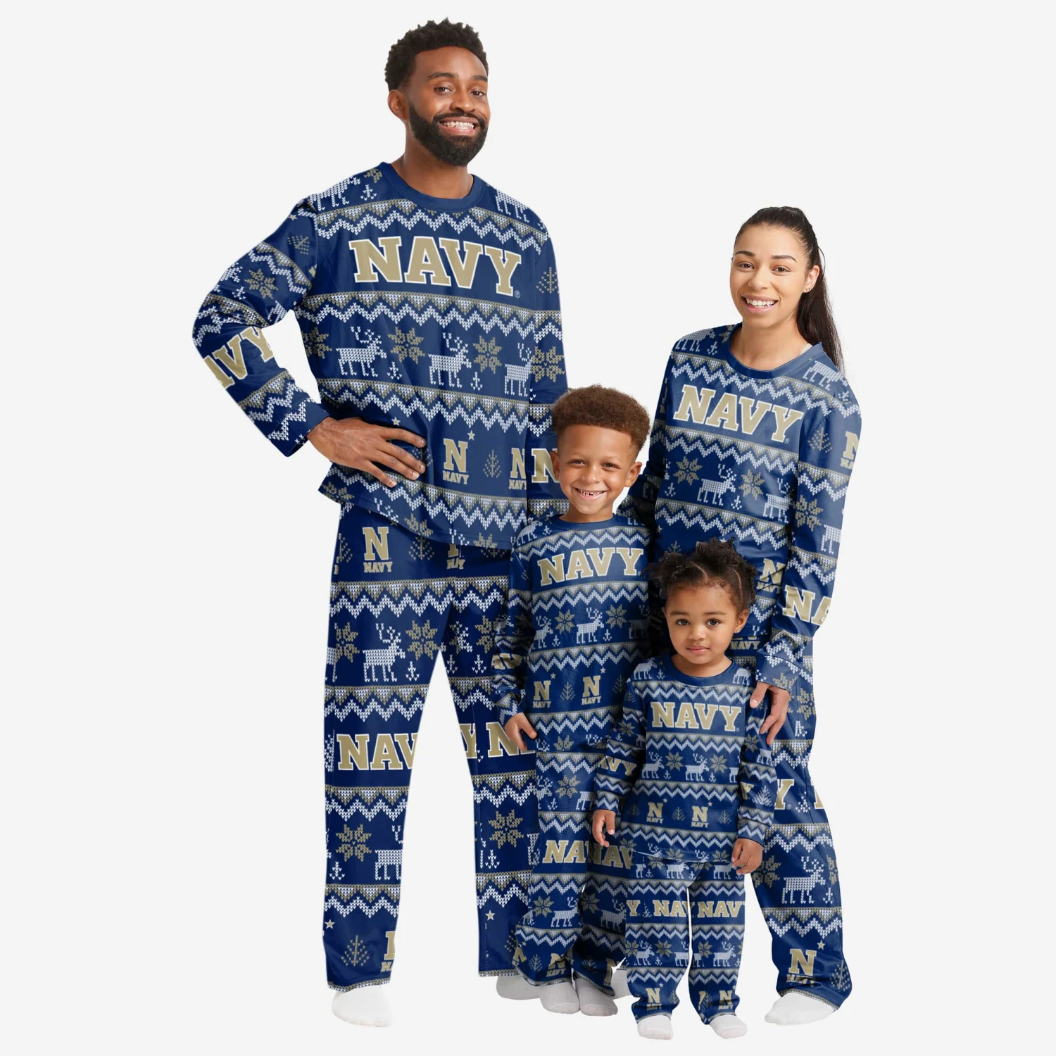 FOCO Navy Midshipmen Toddler Ugly Pattern Family Holiday Pajamas 4 FOCO Navy Midshipmen Toddler Ugly Pattern Family Holiday Pajamas - Image 2