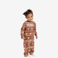 FOCO Texas Longhorns Toddler Ugly Pattern Family Holiday Pajamas