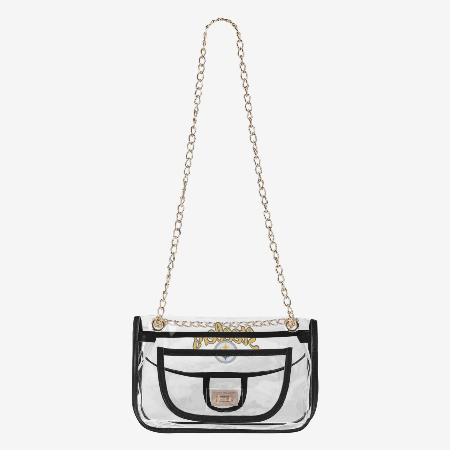 FOCO Pittsburgh Steelers Clear Crossbody Chain Bag 6 FOCO Pittsburgh Steelers Clear Crossbody Chain Bag - Image 4