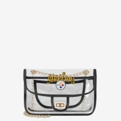 FOCO Pittsburgh Steelers Clear Crossbody Chain Bag
