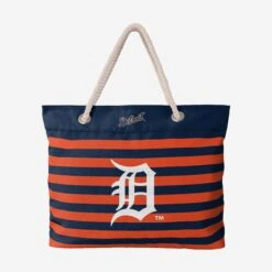 FOCO Detroit Tigers Nautical Stripe Tote Bag