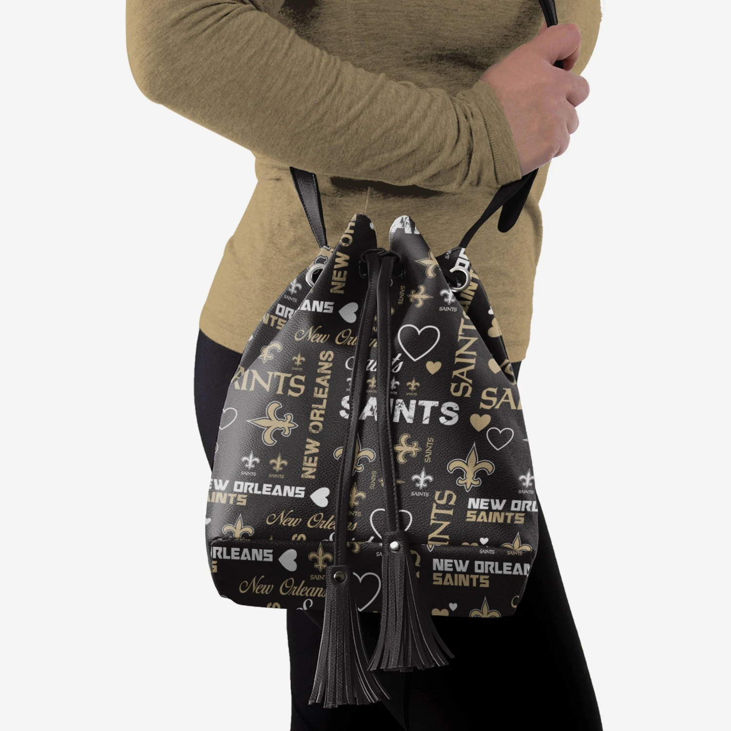 FOCO New Orleans Saints Logo Love Cinch Purse 4 FOCO New Orleans Saints Logo Love Cinch Purse - Image 2