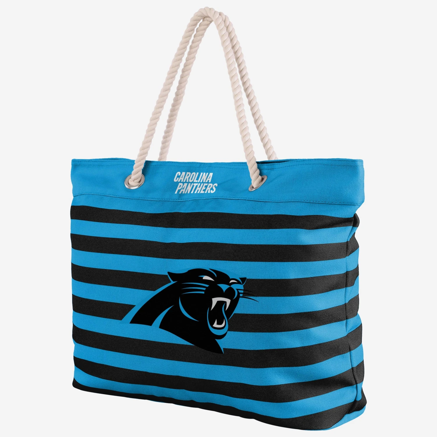 FOCO Carolina Panthers Nautical Stripe Tote Bag 4 FOCO Carolina Panthers Nautical Stripe Tote Bag - Image 2