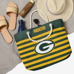 FOCO Green Bay Packers Nautical Stripe Tote Bag -FOCO Store BGNFNAUSTPTOTEGP g4