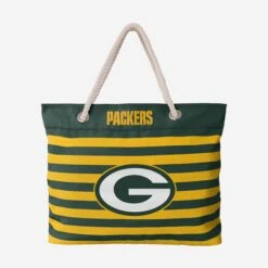 FOCO Green Bay Packers Nautical Stripe Tote Bag