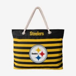 FOCO Pittsburgh Steelers Nautical Stripe Tote Bag
