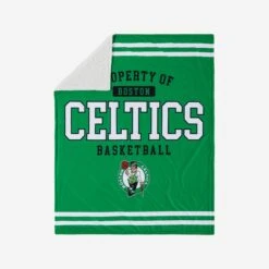 FOCO Boston Celtics Team Property Sherpa Plush Throw Blanket