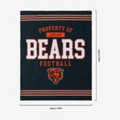 FOCO Chicago Bears Team Property Sherpa Plush Throw Blanket -FOCO Store BKTNFPLSHTPCB g3