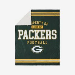 FOCO Green Bay Packers Team Property Sherpa Plush Throw Blanket