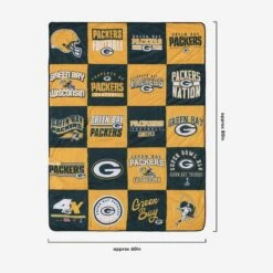 FOCO Green Bay Packers Team Pride Patches Quilt 9 FOCO Green Bay Packers Team Pride Patches Quilt -FOCO Store BKTNFQTTPDGP g3