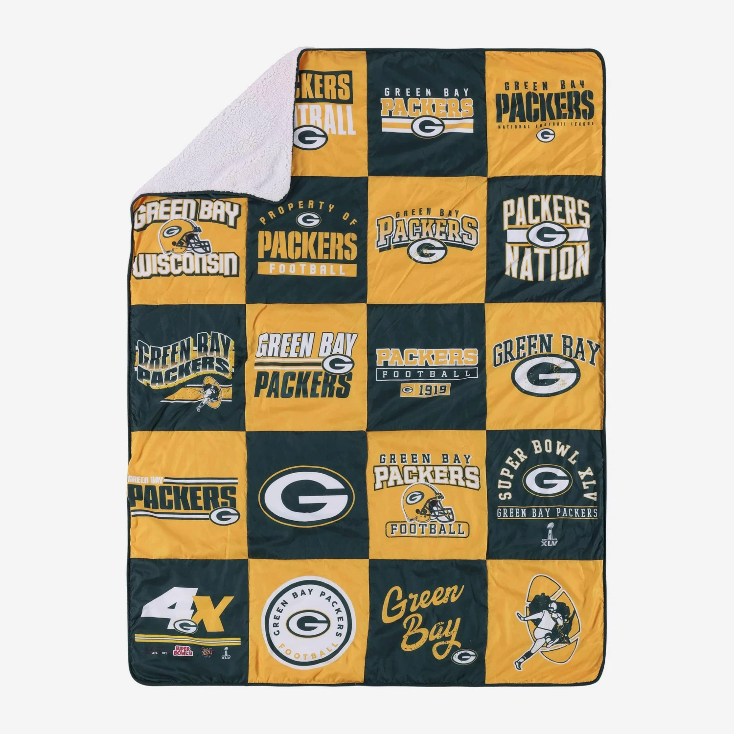 FOCO Green Bay Packers Team Pride Patches Quilt 3 FOCO Green Bay Packers Team Pride Patches Quilt