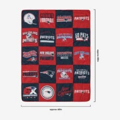 FOCO New England Patriots Team Pride Patches Quilt -FOCO Store BKTNFQTTPDNP g3