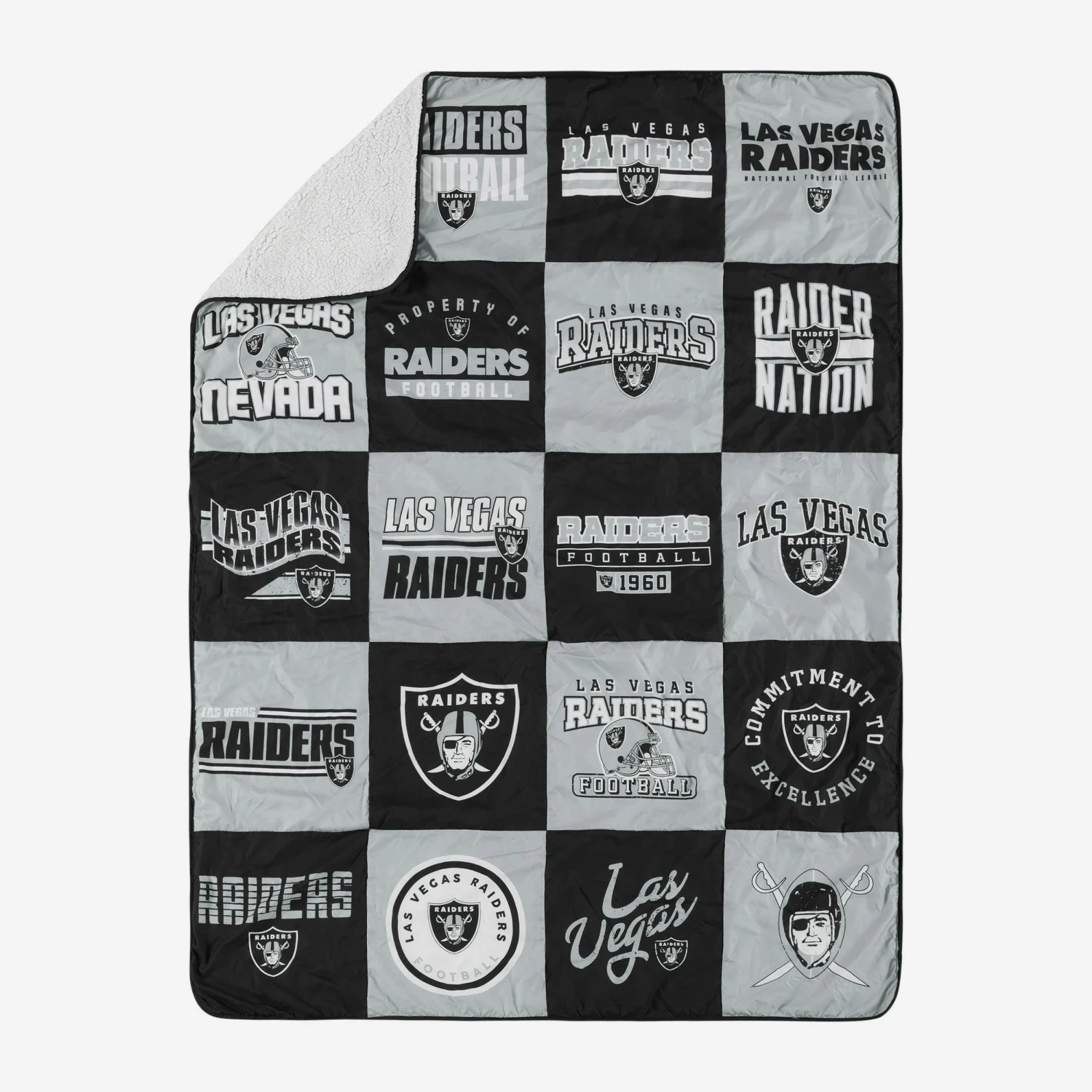 FOCO Las Vegas Raiders Team Pride Patches Quilt 3 FOCO Las Vegas Raiders Team Pride Patches Quilt