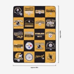 FOCO Pittsburgh Steelers Team Pride Patches Quilt -FOCO Store BKTNFQTTPDPS g3