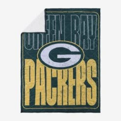 FOCO Green Bay Packers Big Game Sherpa Lined Throw Blanket