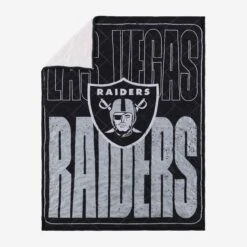 FOCO Las Vegas Raiders Big Game Sherpa Lined Throw Blanket