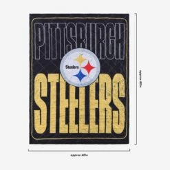 FOCO Pittsburgh Steelers Big Game Sherpa Lined Throw Blanket -FOCO Store BKTNFXLSHBGPS g3