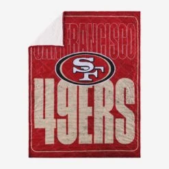 FOCO San Francisco 49ers Big Game Sherpa Lined Throw Blanket