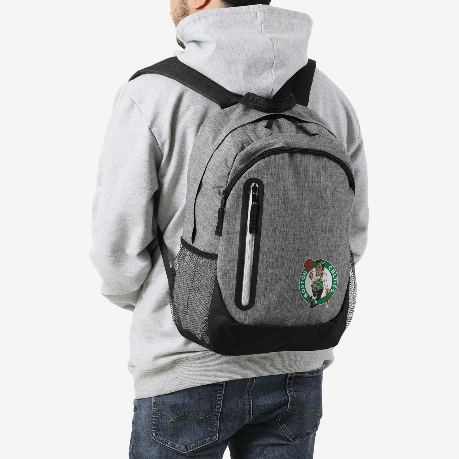 FOCO Boston Celtics Heather Grey Bold Color Backpack 7 FOCO Boston Celtics Heather Grey Bold Color Backpack - Image 5
