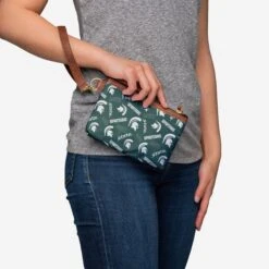 FOCO Michigan State Spartans Printed Collection Repeat Logo Wristlet -FOCO Store BPNCRPWRISTMIS s