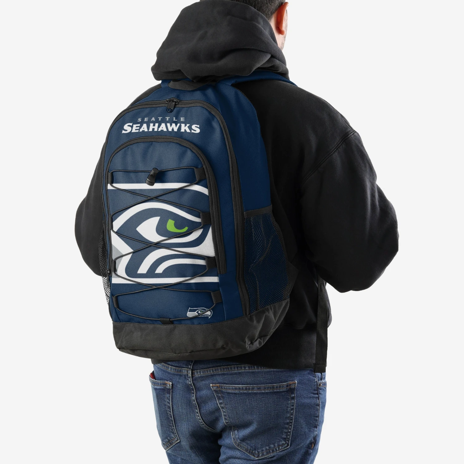 FOCO Seattle Seahawks Big Logo Bungee Backpack 6 FOCO Seattle Seahawks Big Logo Bungee Backpack - Image 4
