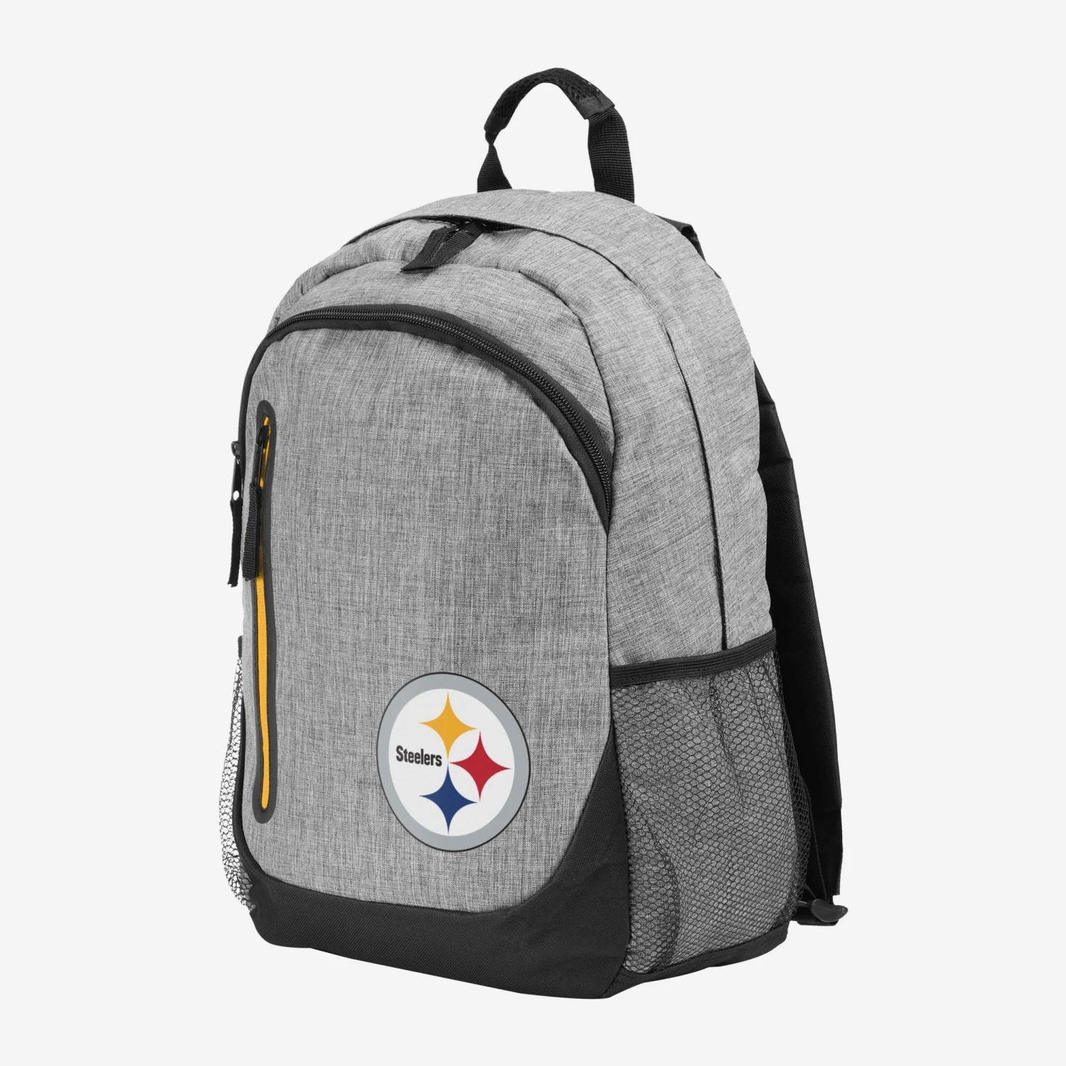 FOCO Pittsburgh Steelers Heather Grey Bold Color Backpack 4 FOCO Pittsburgh Steelers Heather Grey Bold Color Backpack - Image 2