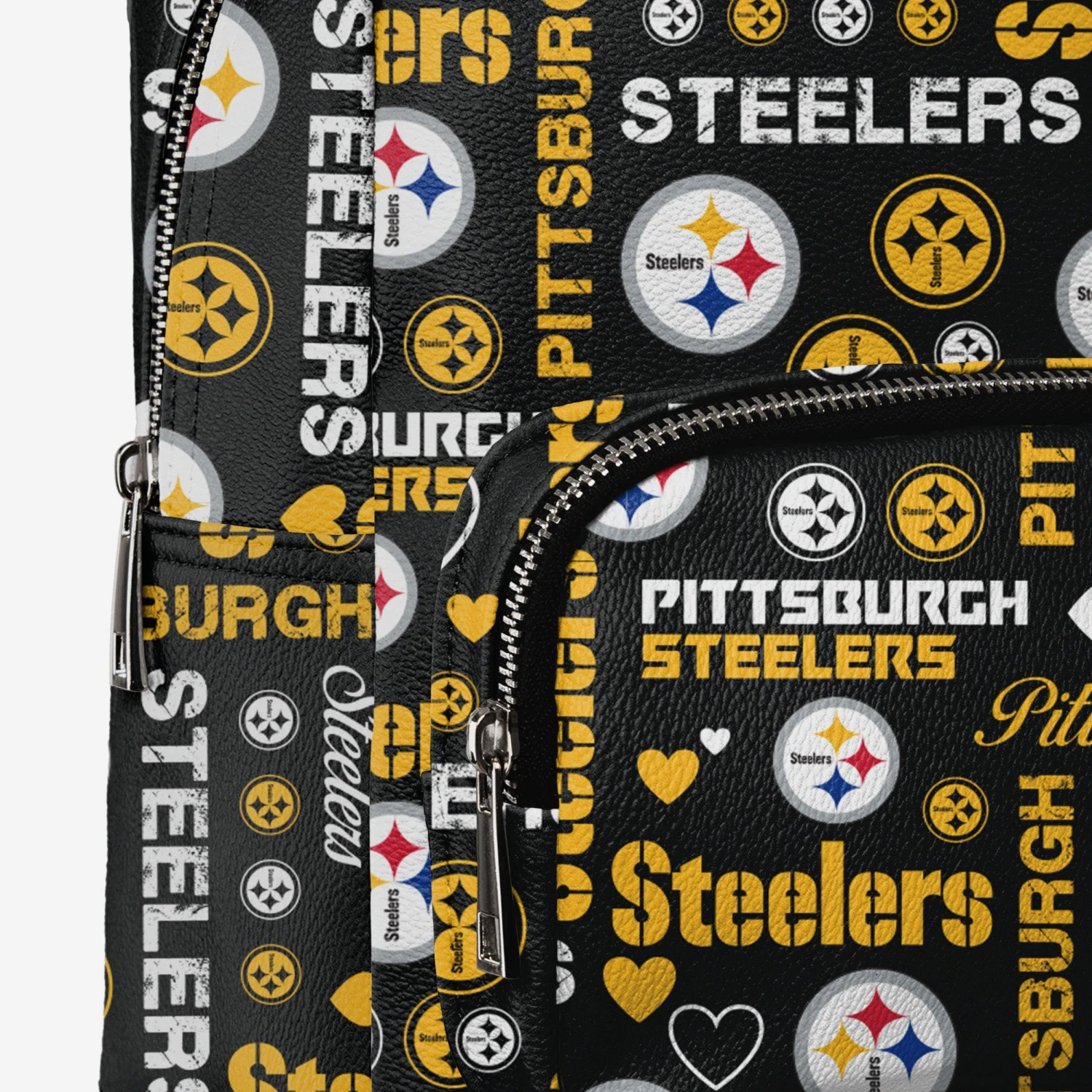FOCO Pittsburgh Steelers Logo Love Mini Backpack 6 FOCO Pittsburgh Steelers Logo Love Mini Backpack - Image 4