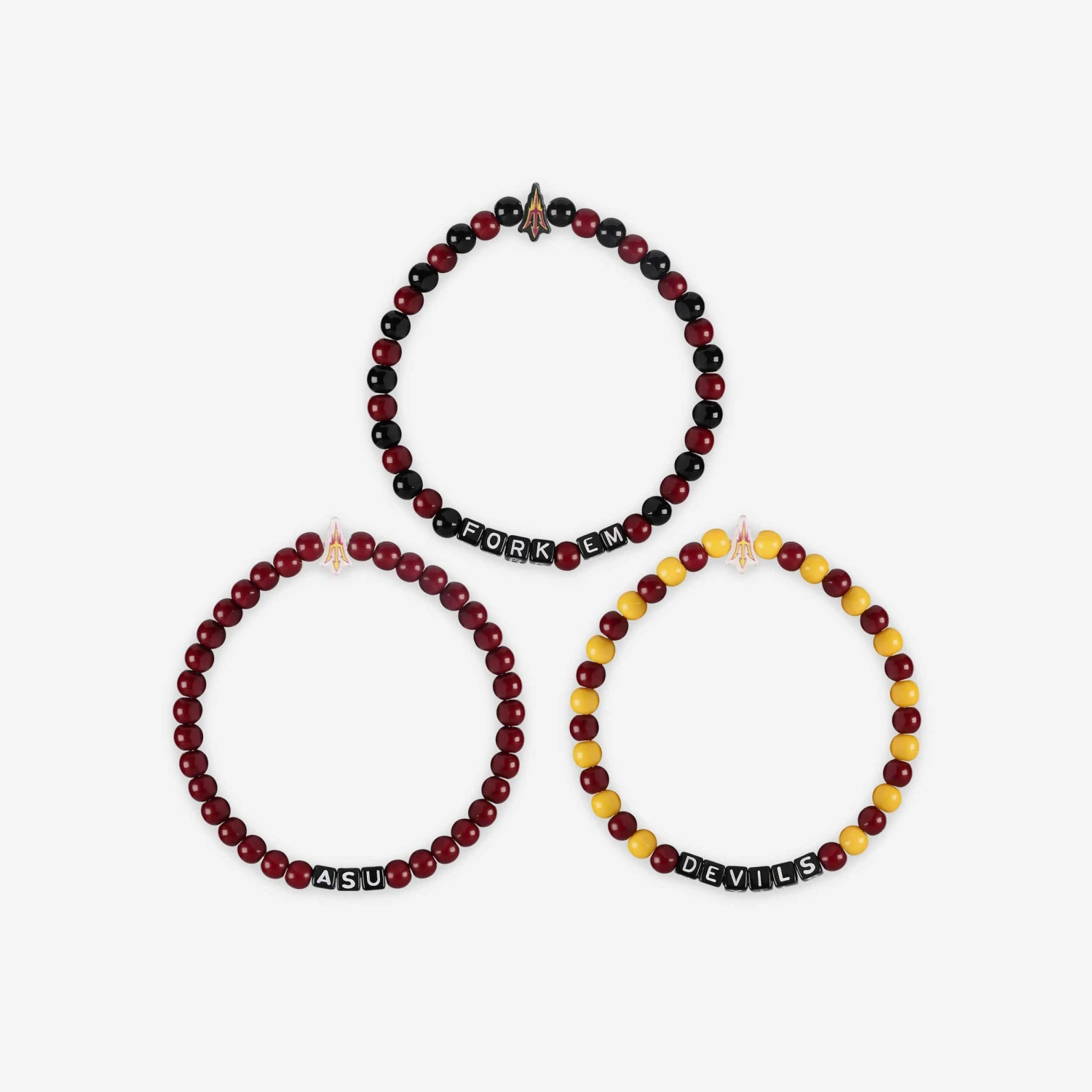 FOCO Arizona State Sun Devils 3 Pack Beaded Friendship Bracelet 5 FOCO Arizona State Sun Devils 3 Pack Beaded Friendship Bracelet - Image 3