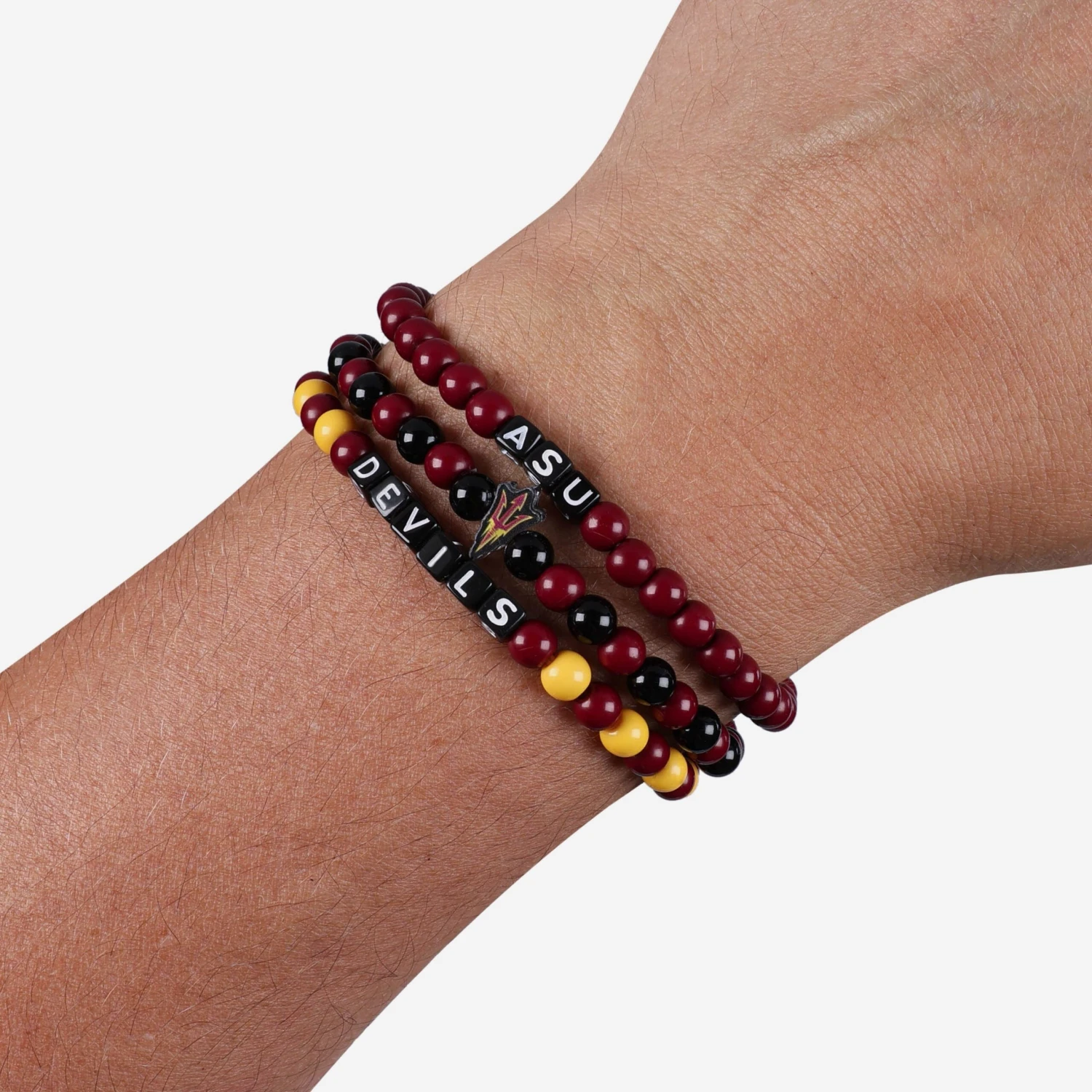 FOCO Arizona State Sun Devils 3 Pack Beaded Friendship Bracelet 6 FOCO Arizona State Sun Devils 3 Pack Beaded Friendship Bracelet - Image 4