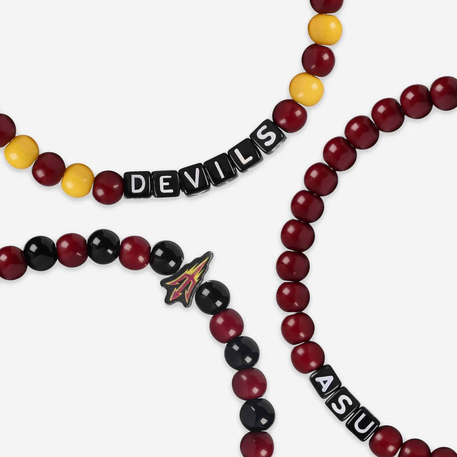 FOCO Arizona State Sun Devils 3 Pack Beaded Friendship Bracelet 4 FOCO Arizona State Sun Devils 3 Pack Beaded Friendship Bracelet - Image 2