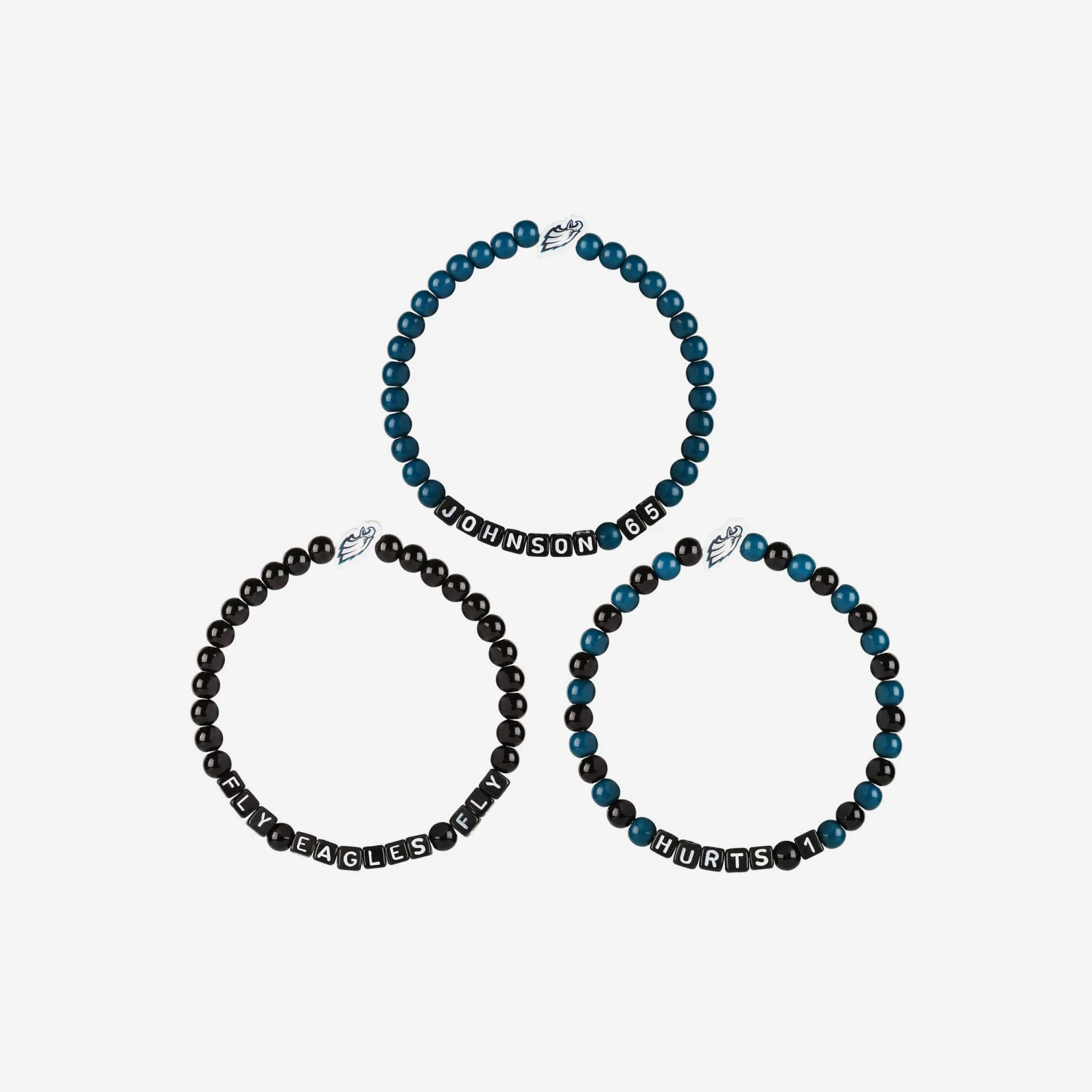 FOCO Jalen Hurts & Lane Johnson Philadelphia Eagles 3 Pack Player Beaded Friendship Bracelet 5 FOCO Jalen Hurts & Lane Johnson Philadelphia Eagles 3 Pack Player Beaded Friendship Bracelet - Image 3