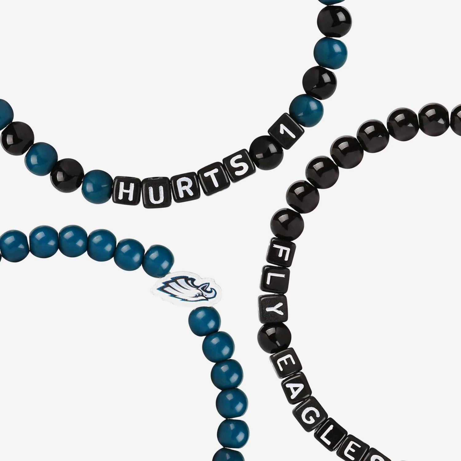 FOCO Jalen Hurts & Lane Johnson Philadelphia Eagles 3 Pack Player Beaded Friendship Bracelet 4 FOCO Jalen Hurts & Lane Johnson Philadelphia Eagles 3 Pack Player Beaded Friendship Bracelet - Image 2