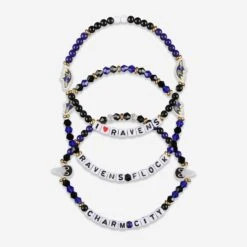 FOCO Baltimore Ravens 3 Pack Friendship Bracelet