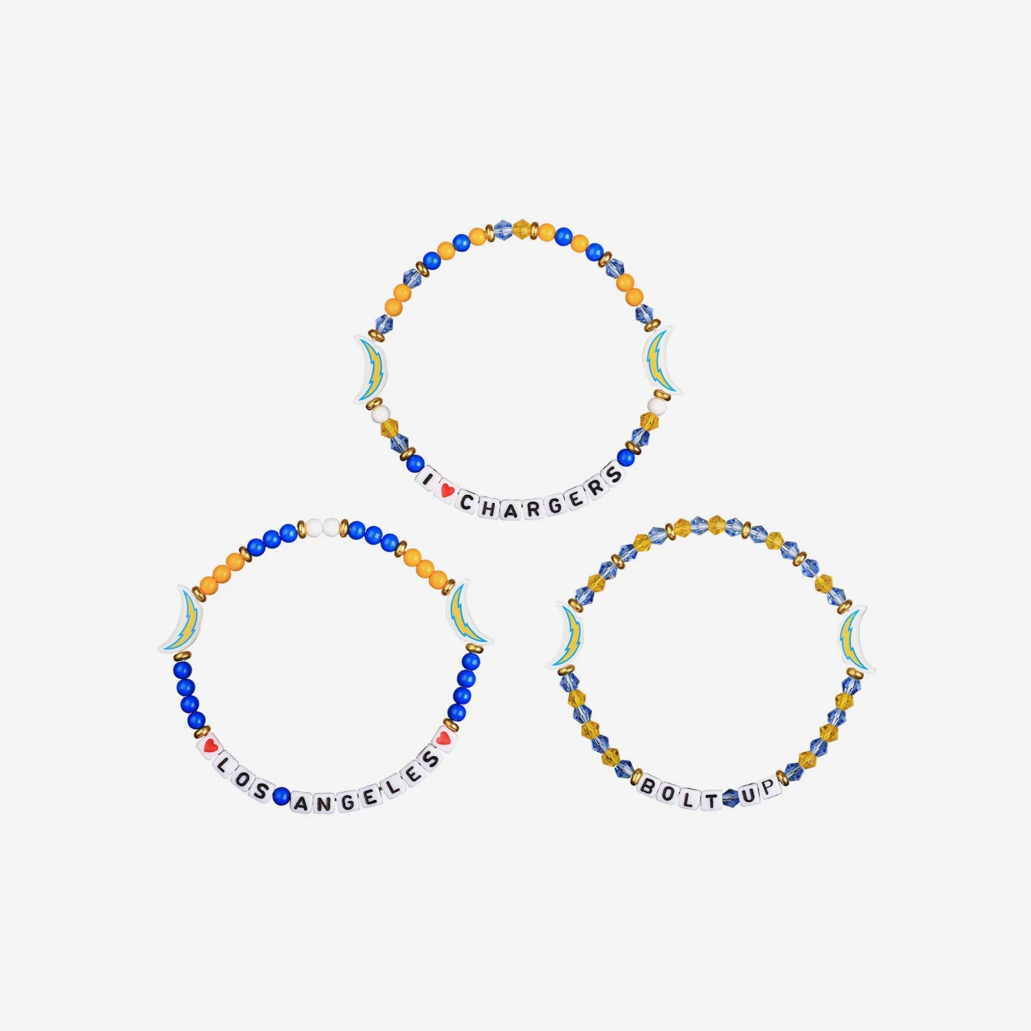 FOCO Los Angeles Chargers 3 Pack Friendship Bracelet 5 FOCO Los Angeles Chargers 3 Pack Friendship Bracelet - Image 3