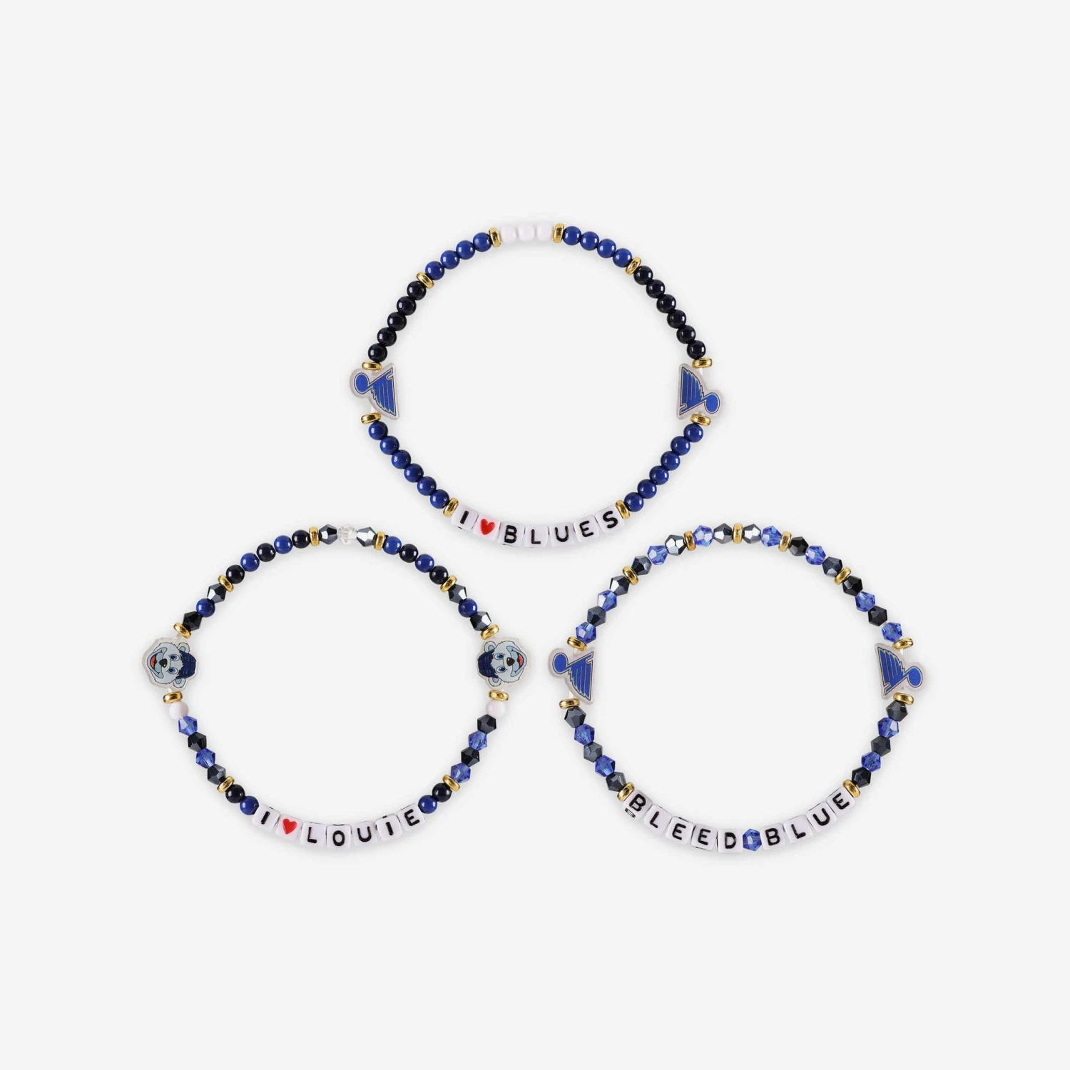 FOCO St Louis Blues 3 Pack Friendship Bracelet 5 FOCO St Louis Blues 3 Pack Friendship Bracelet - Image 3