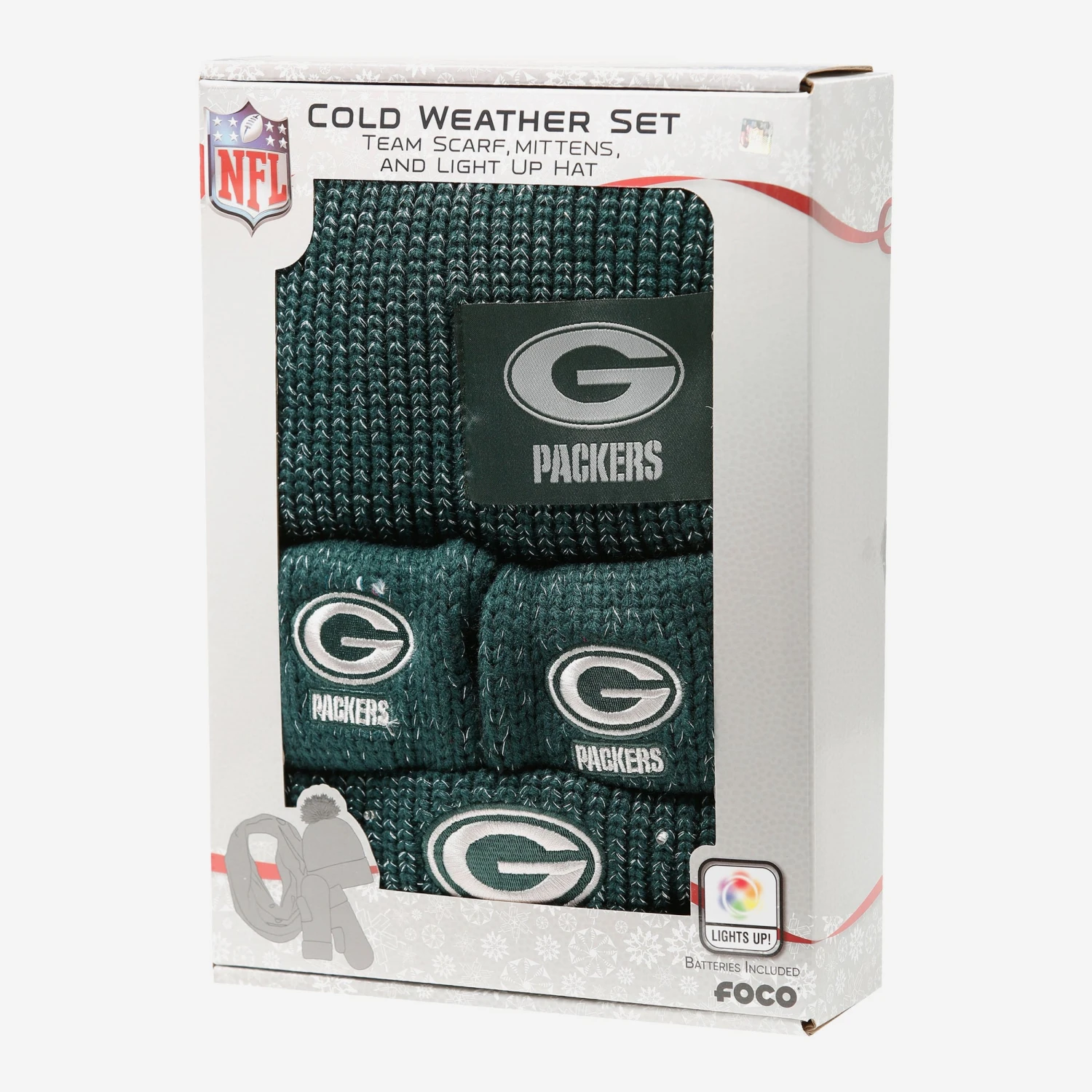 FOCO Green Bay Packers Womens Glitter Knit Cold Weather Set 7 FOCO Green Bay Packers Womens Glitter Knit Cold Weather Set - Image 5