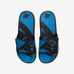 FOCO Carolina Panthers Colorblock Big Logo Gel Slide