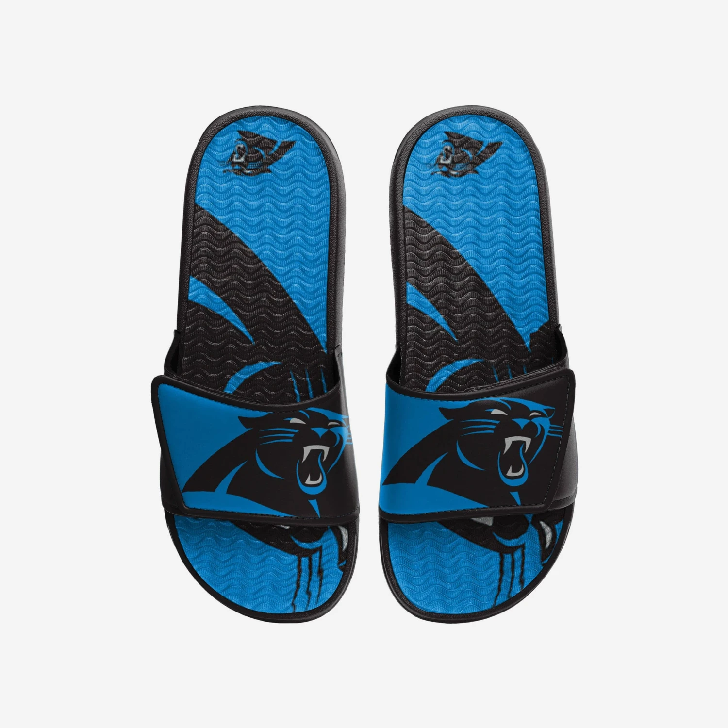 FOCO Carolina Panthers Colorblock Big Logo Gel Slide 3 FOCO Carolina Panthers Colorblock Big Logo Gel Slide