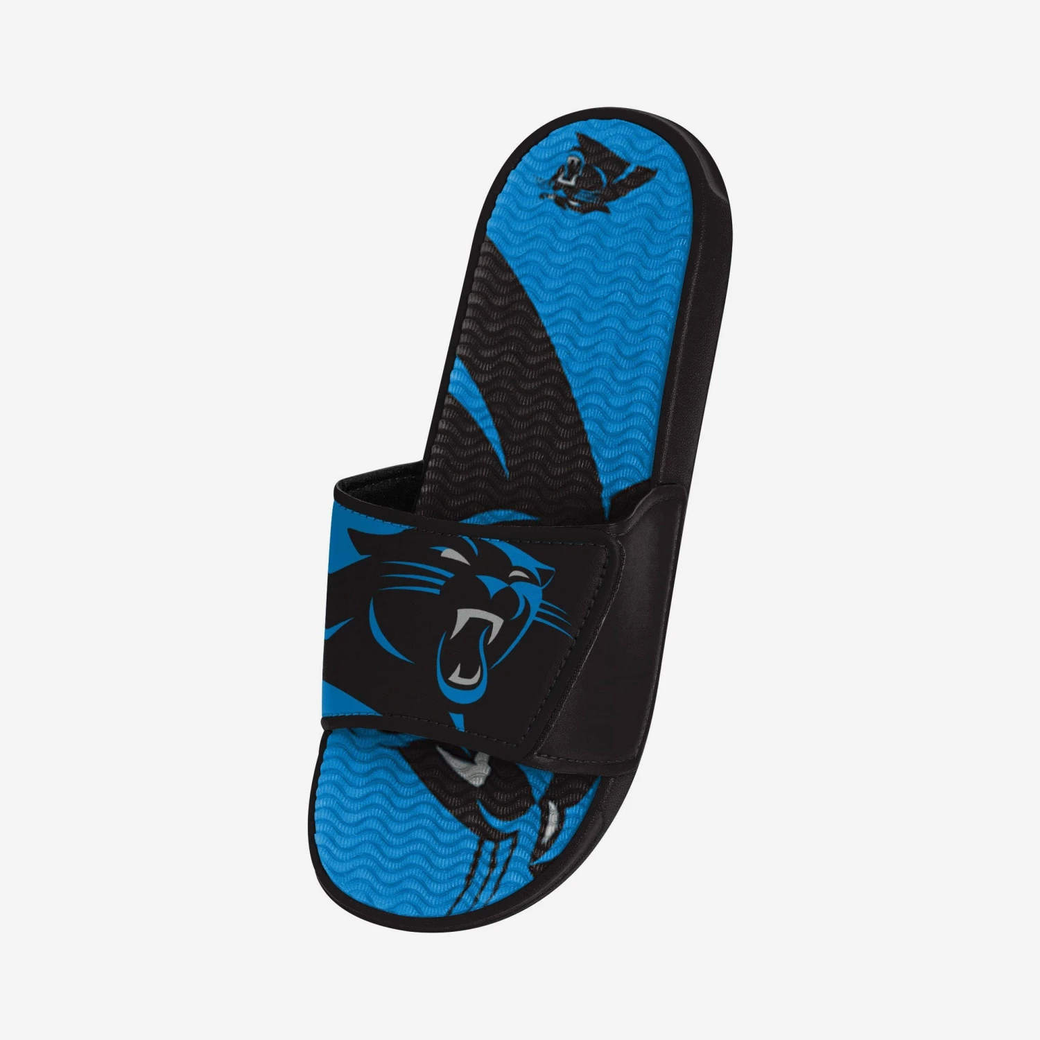FOCO Carolina Panthers Colorblock Big Logo Gel Slide 4 FOCO Carolina Panthers Colorblock Big Logo Gel Slide - Image 2