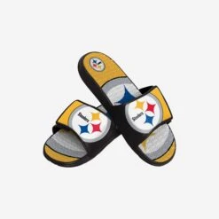 FOCO Pittsburgh Steelers Youth Colorblock Big Logo Gel Slide -FOCO Store FFSSNFCBGEL816PS g3