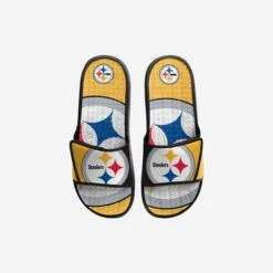 FOCO Pittsburgh Steelers Youth Colorblock Big Logo Gel Slide